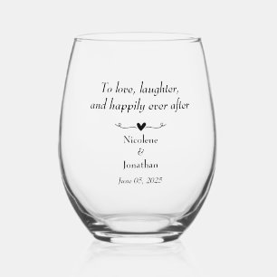 Vaso De Vino Elegante Vidrio de Abrazo Floral Boda Stemless Win
