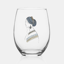 Vaso De Vino Elegante vidrio inoxidable de arte popular ucrania