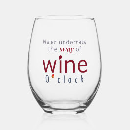 Vaso De Vino Elegante "Wine O'clock" Grape and Wine Drop Sway