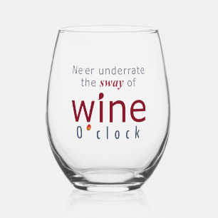 Vaso De Vino Elegante "Wine O'clock" Grape and Wine Drop Sway