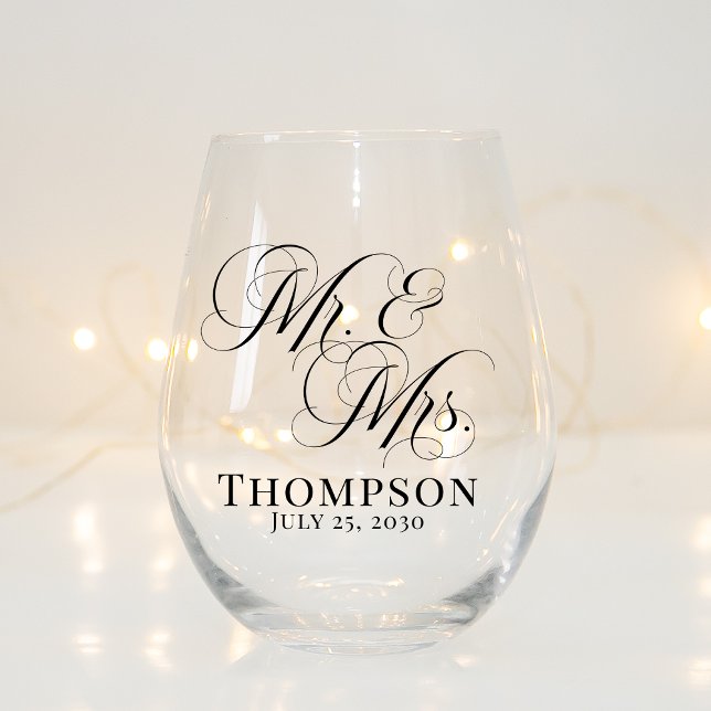 Vaso De Vino Elegante y elegante guión del Sr. y la Sra. Person (Subido por el creador)