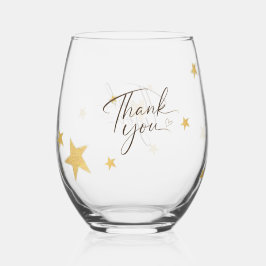 Vaso De Vino Elegantes Estrellas Doradas Vino de Bodas de Agrad