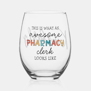 Vaso De Vino Empleado de farmacia personalizado asombrosamente 