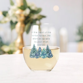 Vaso De Vino En El Corazón Del Bosque De Invierno