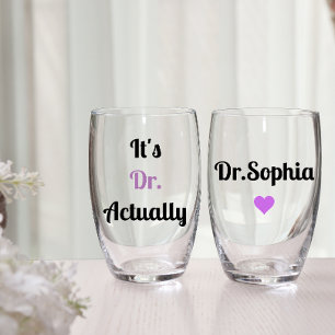 Vaso De Vino En realidad es Dr. Modern PHD Graduación Purple Lo