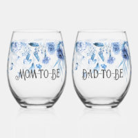 Encantador bebé azul Floral Drop l Mom & Dad-to-be