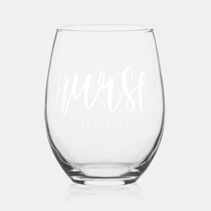 Vaso De Vino Enfermera personalizado de Typografía Ésa Enfermer