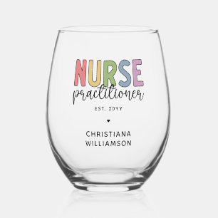 Vaso De Vino Enfermera personalizado Profesional Licenciada en