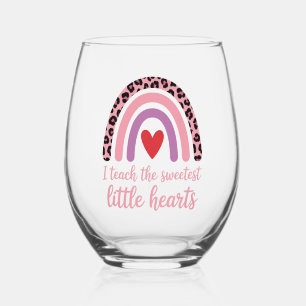 Vaso De Vino Enseño a los corazones más dulces Profesor Arcoíri