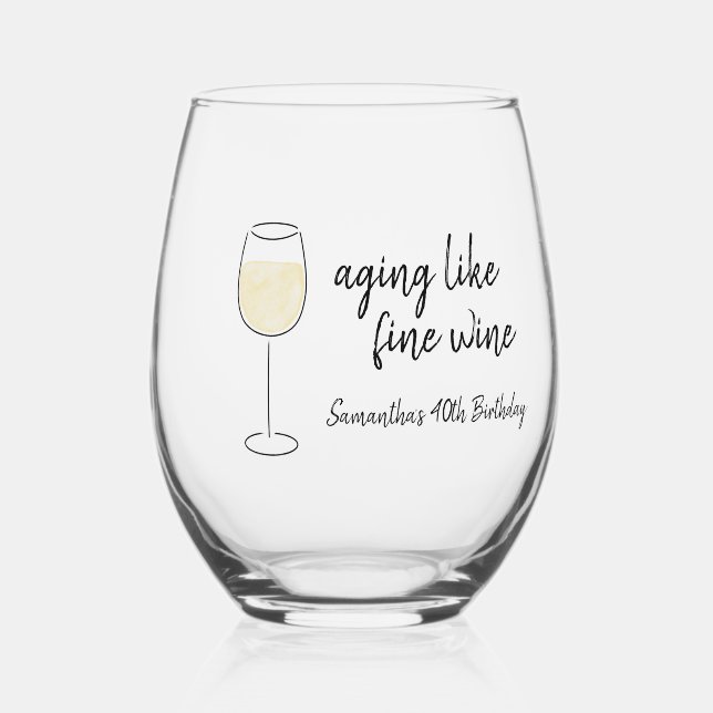 Vaso De Vino Envejecimiento Como Buenos Vinos Vinos Blancos (Anverso)