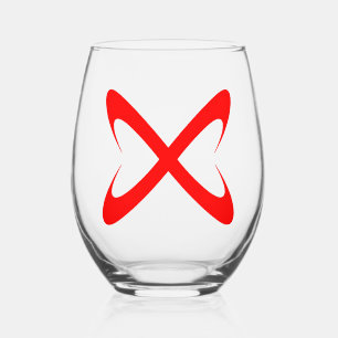 Vaso De Vino Equis Monograma de Letra Roja con Estilo