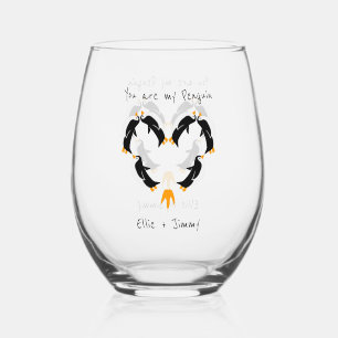 Vaso De Vino Eres mi amor pingüino