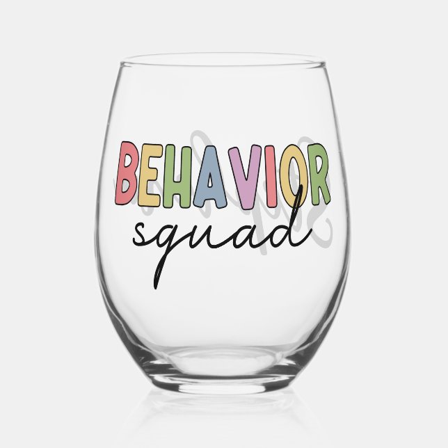 Vaso De Vino Escuadrón de comportamiento personalizado | Terapi (Anverso)