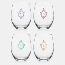 Escudo Vintage Monogramas Naranja Verde Azul Borgo