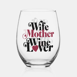 Vaso De Vino Esposa Madre Amante del Vino