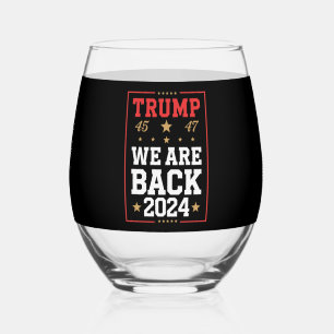 Vaso De Vino Estamos de vuelta Trump bandera de EE. UU. Elecció