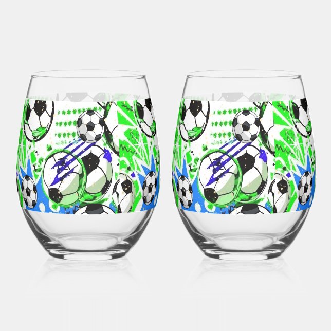 Vaso De Vino estilo de patrón de fútbol (Anverso)