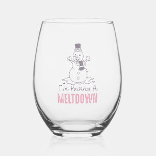 Vaso De Vino Estoy teniendo un colapso - Gracioso diseño de Sno