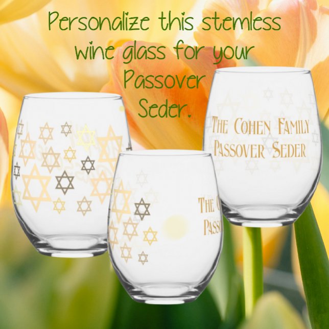 Vaso De Vino Estrellas de pascua personalizadas y elegantes de  (Subido por el creador)