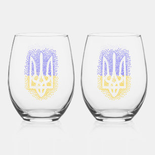 Vaso De Vino Estrellas de tridente de heraldry de Ucrania