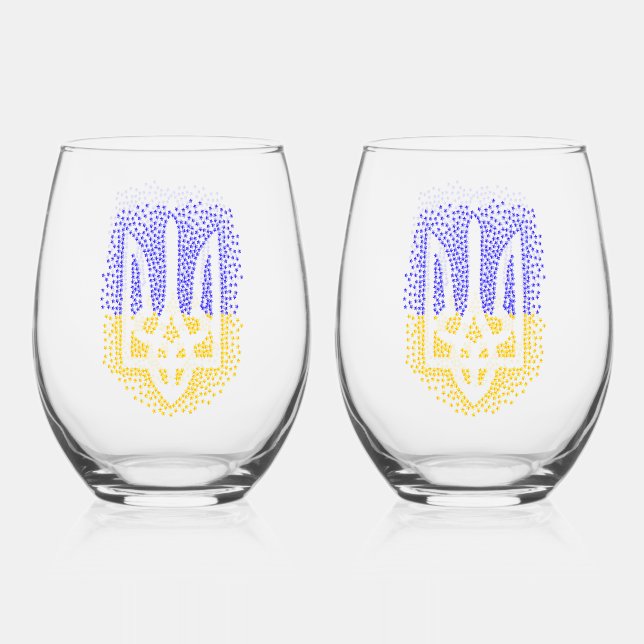 Vaso De Vino Estrellas de tridente de heraldry de Ucrania (Anverso)