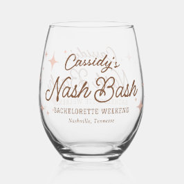 Vaso De Vino Estrellas Retro Rosa Nash Bash Bachelorette