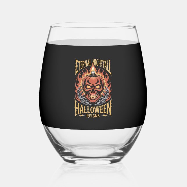 Vaso De Vino Eternal Nightfall Halloween Skull Pumpkin (Anverso)