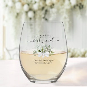 Vaso De Vino Eucalyptus Bouquet Bridesmaid Maid of Honor Gift