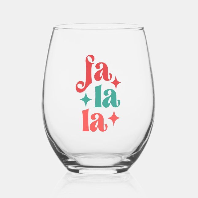 Vaso De Vino Fa La La - Diseño de tipografía festiva (Anverso)