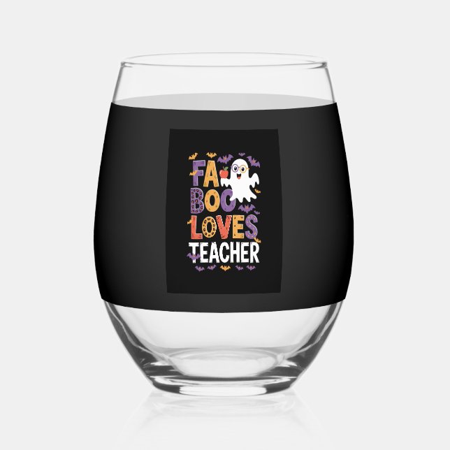 Vaso De Vino Fab Boo Lous Retro Halloween (Anverso)