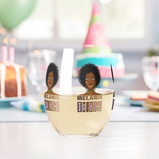 Vaso De Vino Fabricado Con Melanin Cada Spuesta De Sombra (Insitu (Cumpleaños))