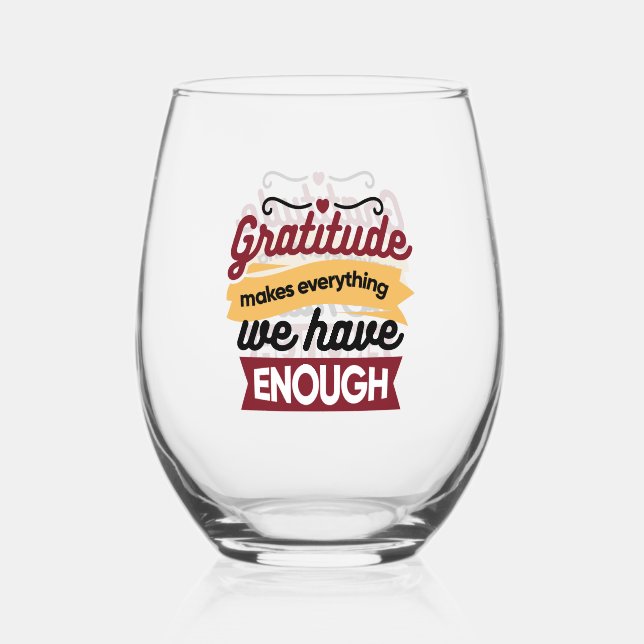 Vaso De Vino Faith and Gratitude Artwork – Uplifting Christian  (Anverso)