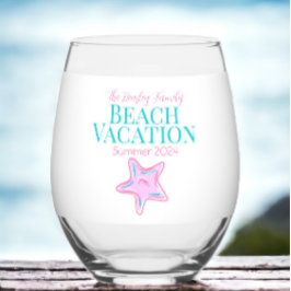 Vaso De Vino Familia Beach Cruise Reunión Vacacional Starfish