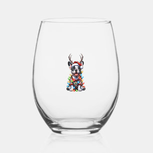 Vaso De Vino Famosos Navidades franceses de Bulldog encienden a