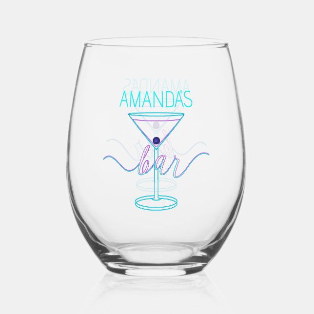 Vaso De Vino Fancy Script Fun Colores Fun Bar (Anverso)