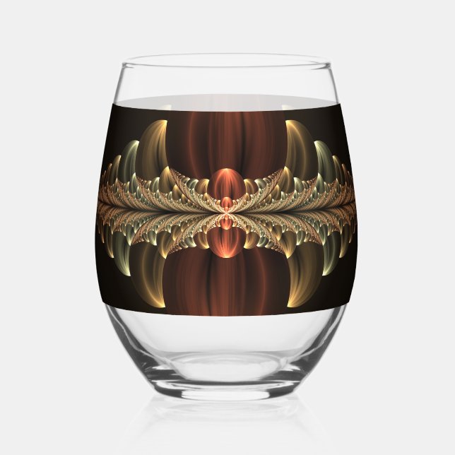 Vaso De Vino Fantasía Construcción Brillante Resumen Arte Fract (Anverso)