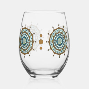 Vaso De Vino Fantasía de Mehndi de Cobre
