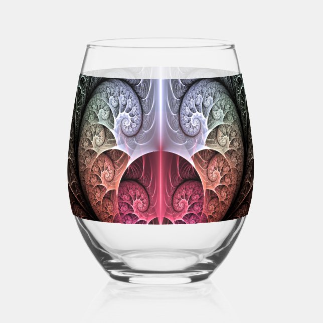 Vaso De Vino Fantasía irreal abstracta arte fractal (Anverso)
