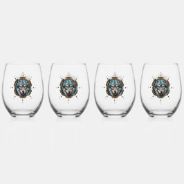 Vaso De Vino Fantasítico lobo de vapor.