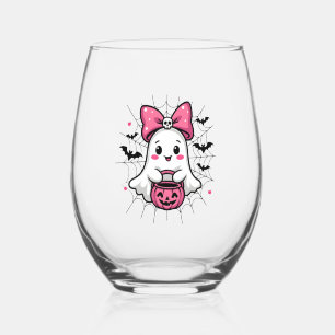 Vaso De Vino Fantasma espeluznante con conciencia sobre el cánc