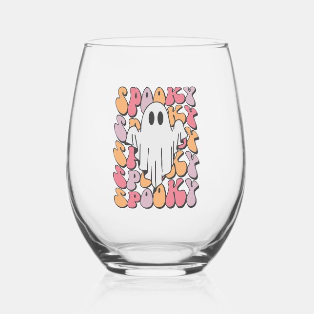 Vaso De Vino Fantasma retro fantasmal (Anverso)