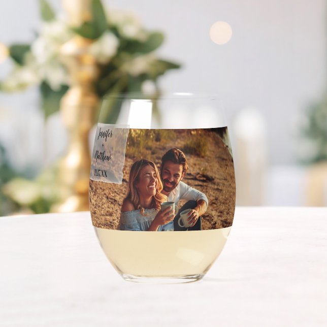 Vaso De Vino Faux Vellum Foto Overlay Custom Wedding (Insitu (Boda))