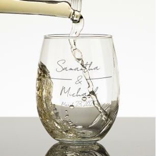 Vaso De Vino Favor de boda personalizado para novia y novio