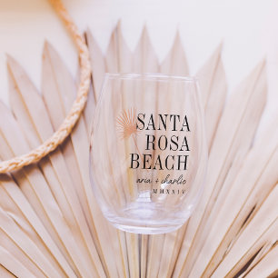 Vaso De Vino Favor de la boda de destino de la fronda de la pal