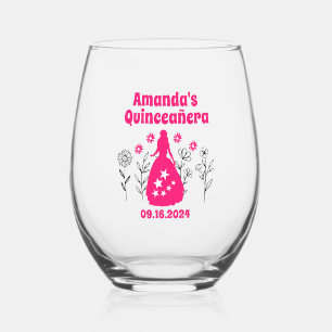 Vaso De Vino Favor Personalizado del Partido de Cumpleaños Quin