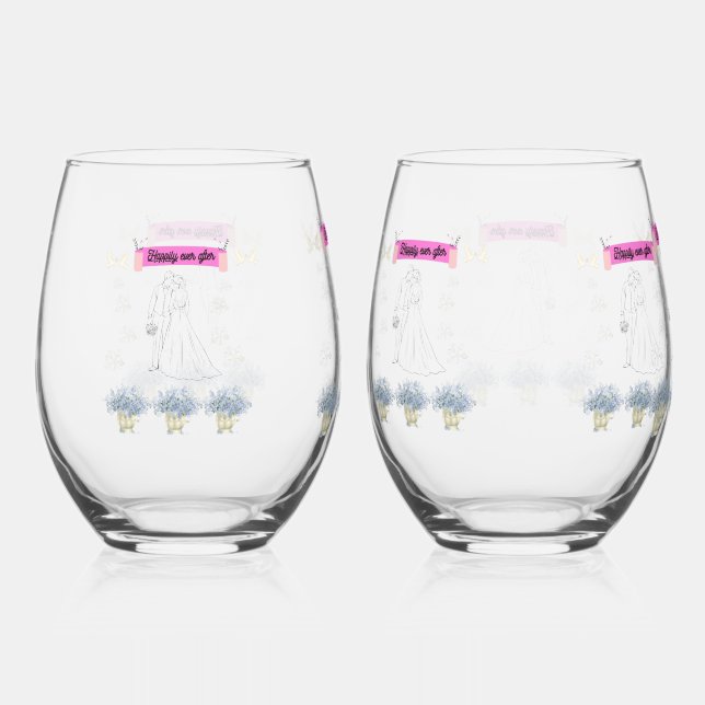 Vaso De Vino Felices para siempre (Anverso)