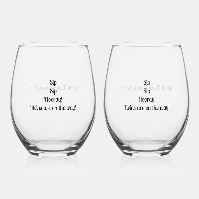 Vaso De Vino Felicitaciones a tus gemelos (Anverso)