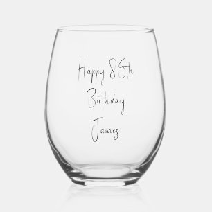 Vaso De Vino Feliz 85º cumpleaños Keepsake Name