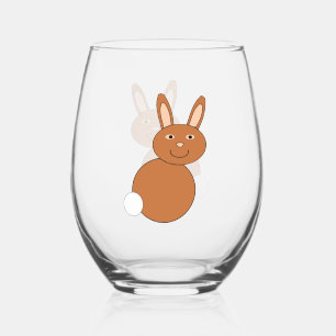 Vaso De Vino Feliz Conejo de Pascua