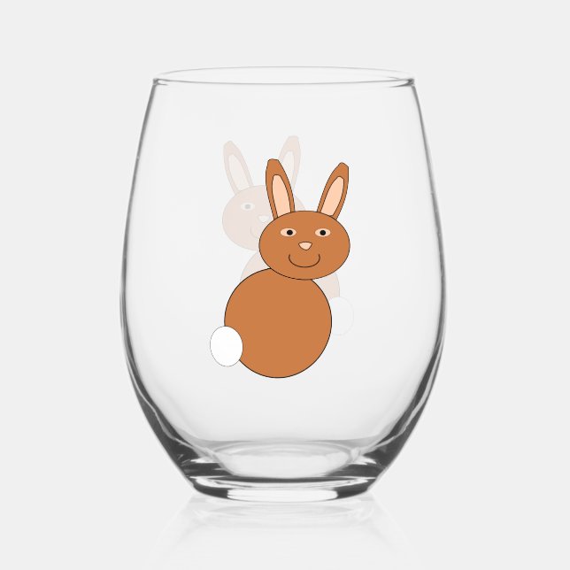 Vaso De Vino Feliz Conejo de Pascua (Anverso)